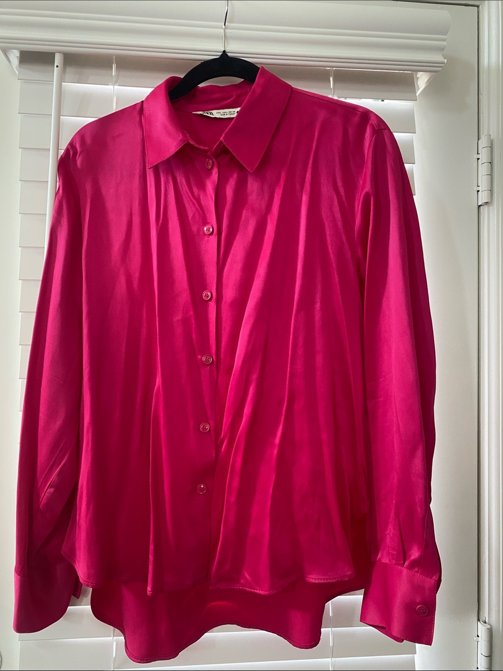 Women’s Bright Pink Button-Up Shirt